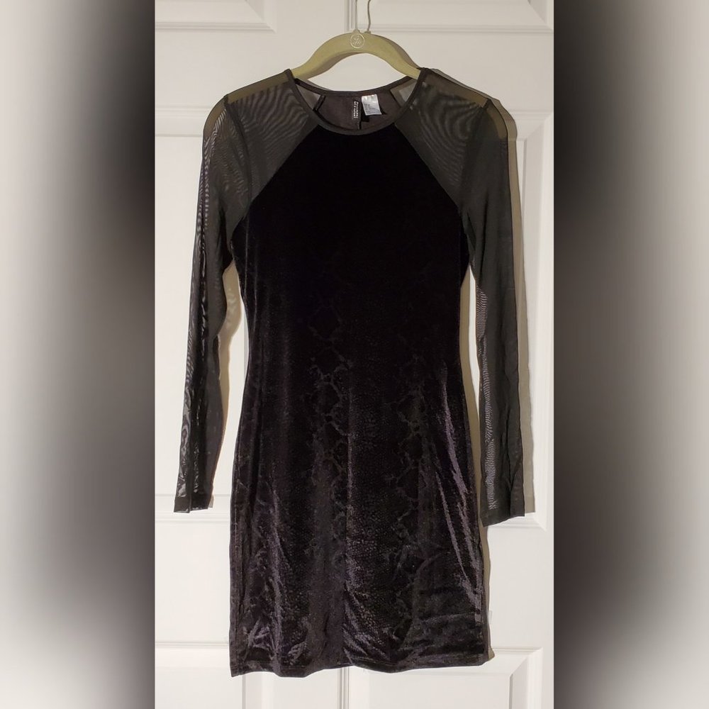 Velvet snakeskin bodycon dress